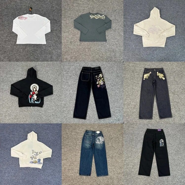 Embroidered Sakura Waffle Couple Long Sleeve